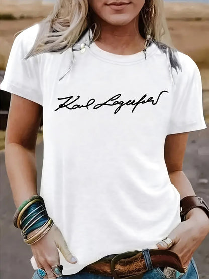 Short sleeved slogan