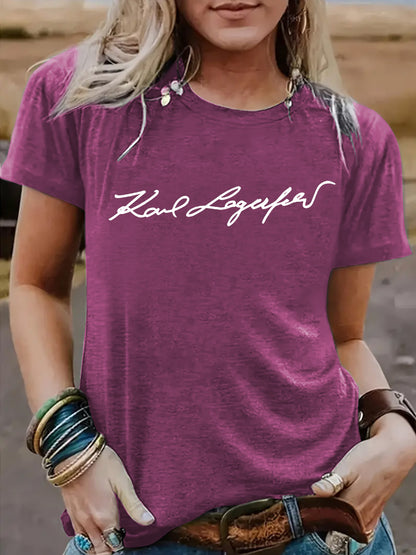 Short sleeved slogan