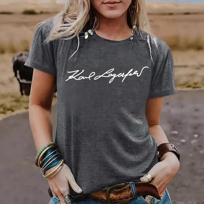 Short sleeved slogan