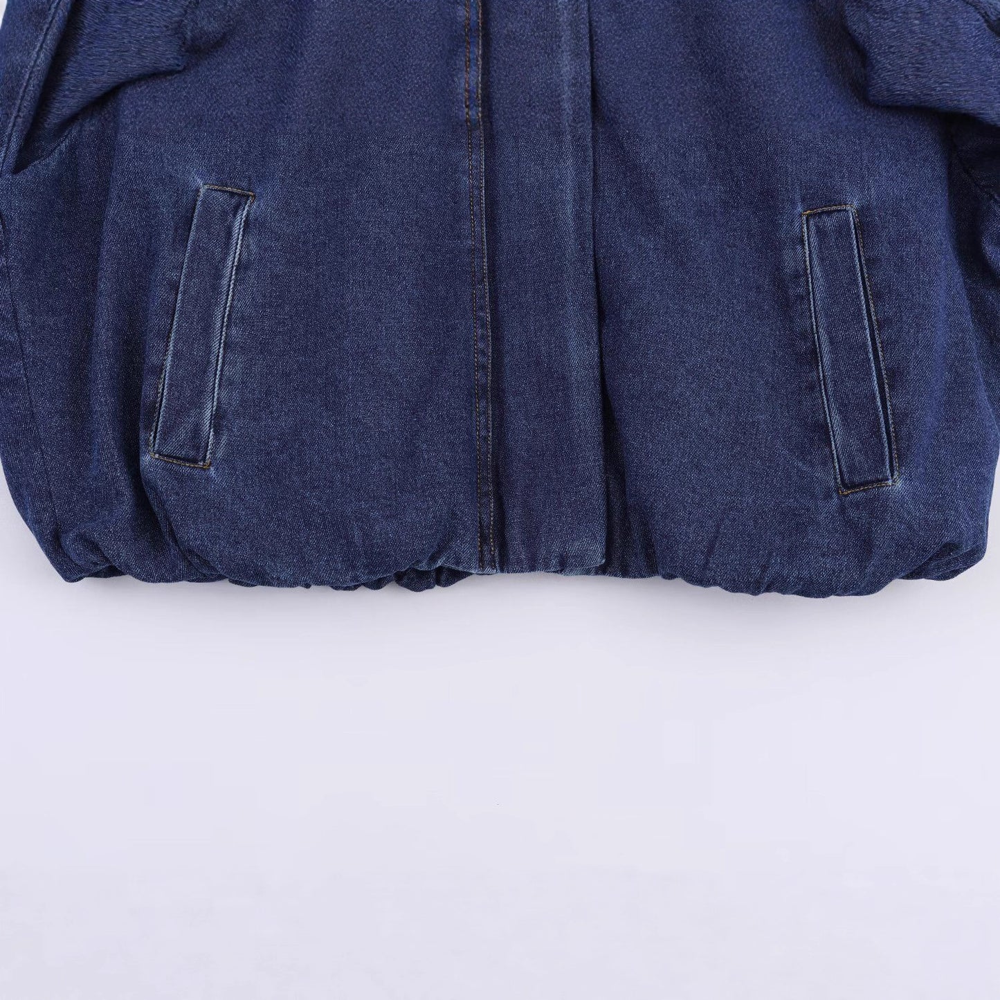 Casual stand collar long sleeved denim jacket for women