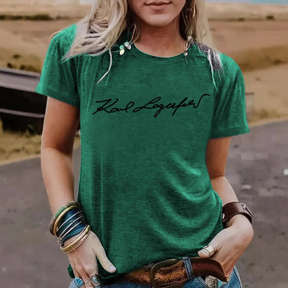 Short sleeved slogan