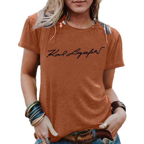 Short sleeved slogan