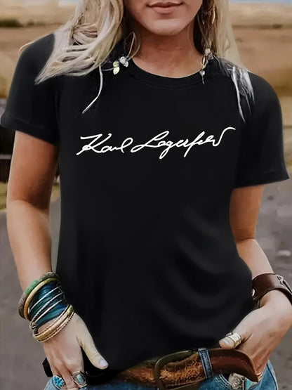 Short sleeved slogan